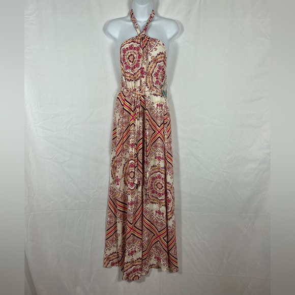 Forever 21 patterned halter Maxi dress NWT XS - Picture 1 of 8